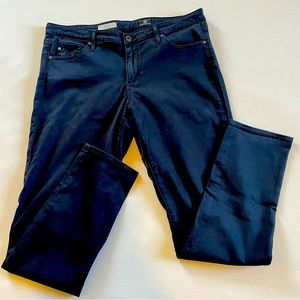 AG Adriano Goldschmied The Stilt Cigarette Jean Super Black Stretch Sateen 32r